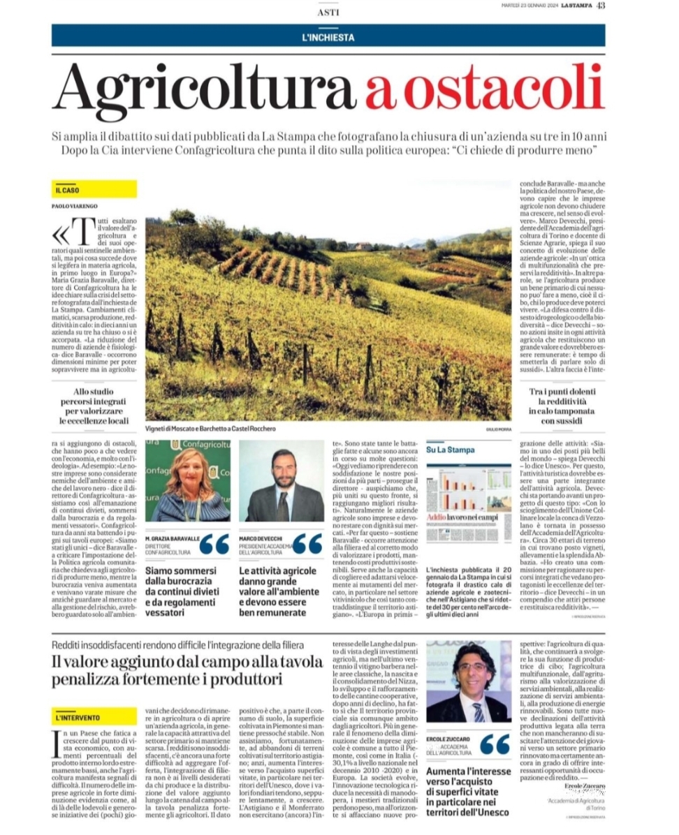 agricoltura a ostacoli