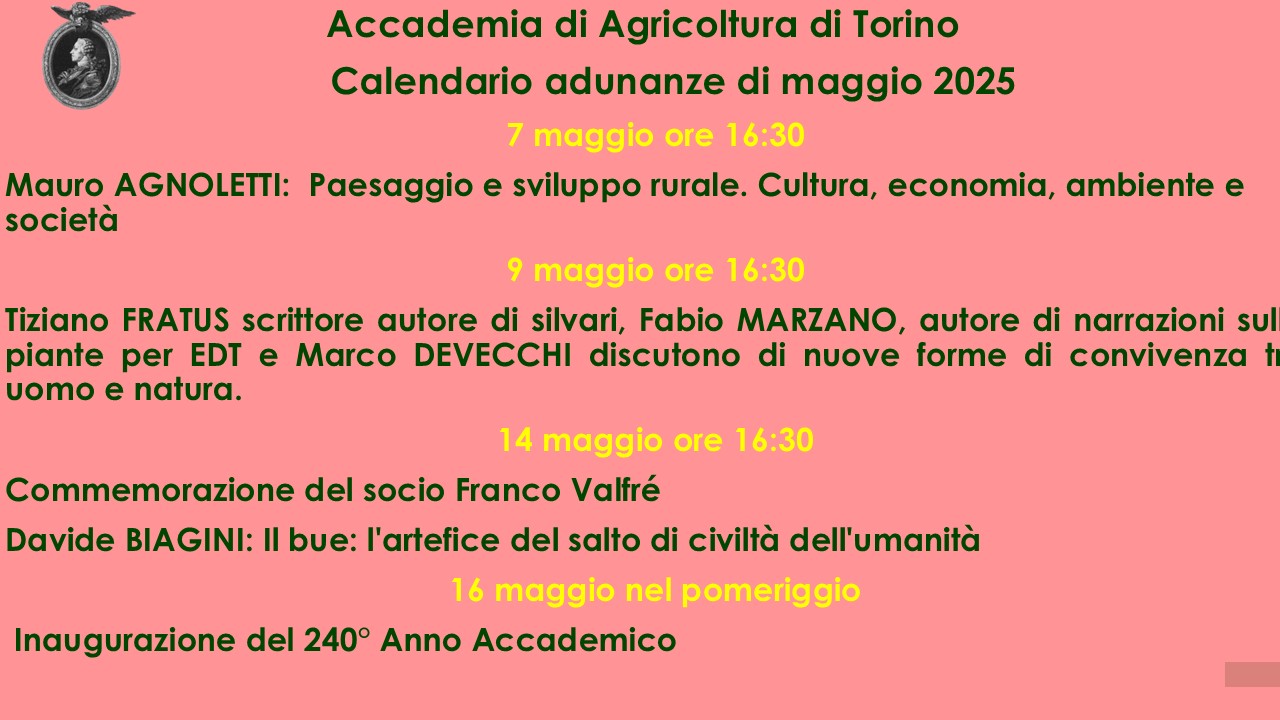 calendario adunanze maggio 2025